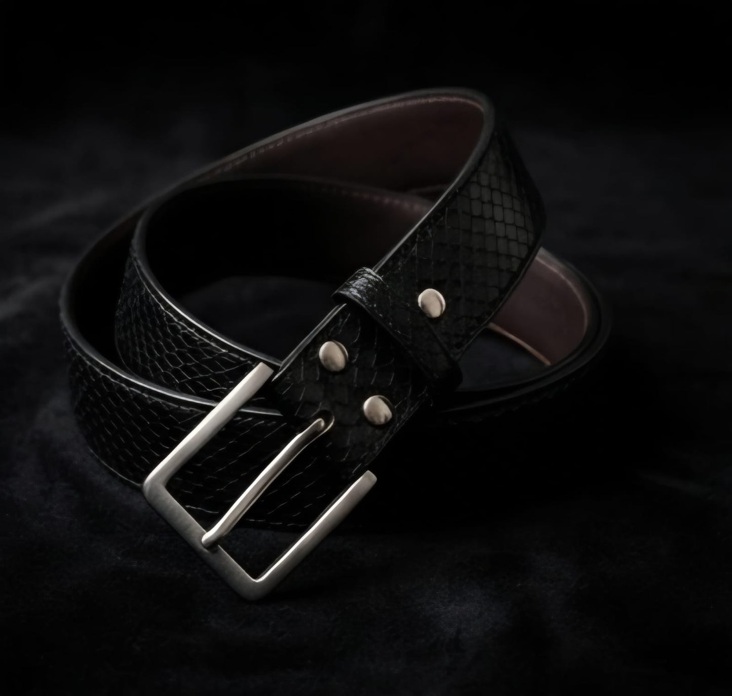 Curea Piele de Piton Negru